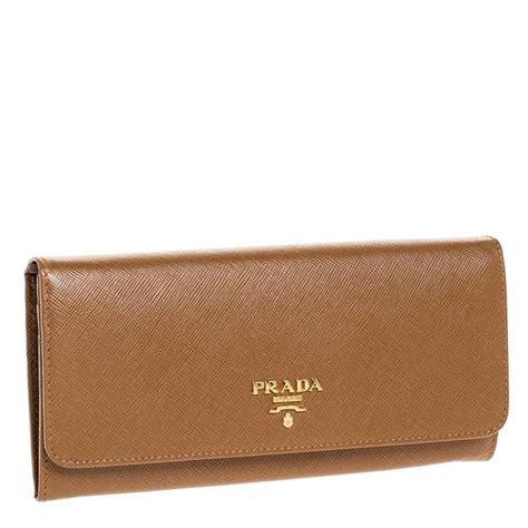 brown saffiano wallet prada